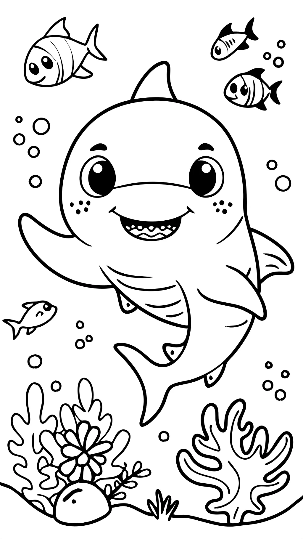 coloriages gratuits de requin bébé